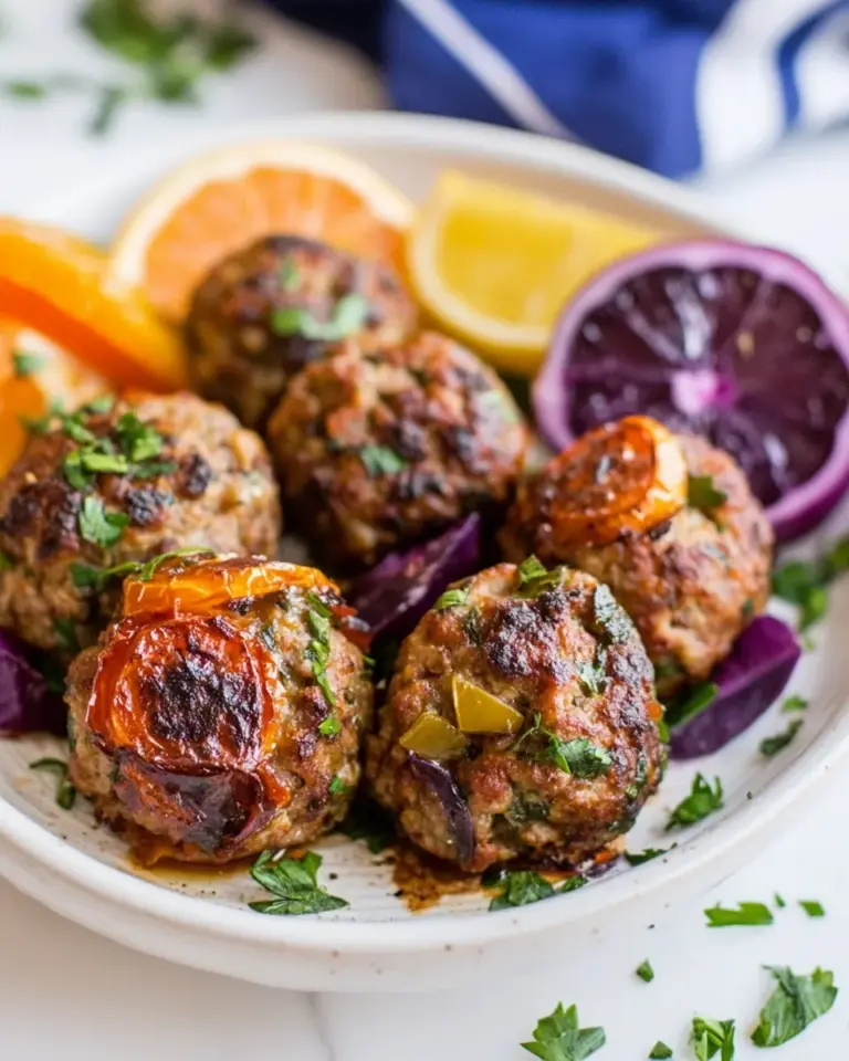Homemade Mediterranean Baked Turkey Meatballs photo