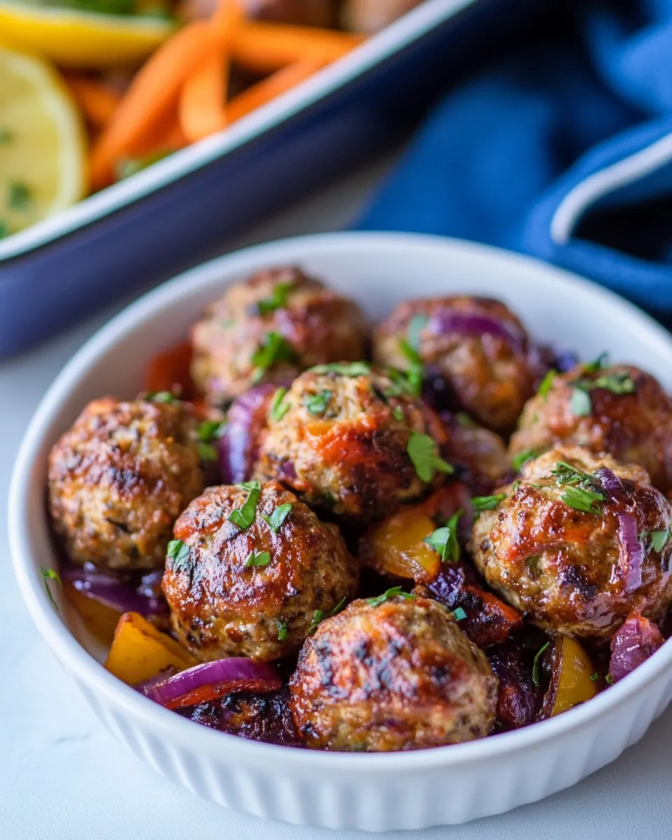 Easy Mediterranean Baked Turkey Meatballs recipe photo