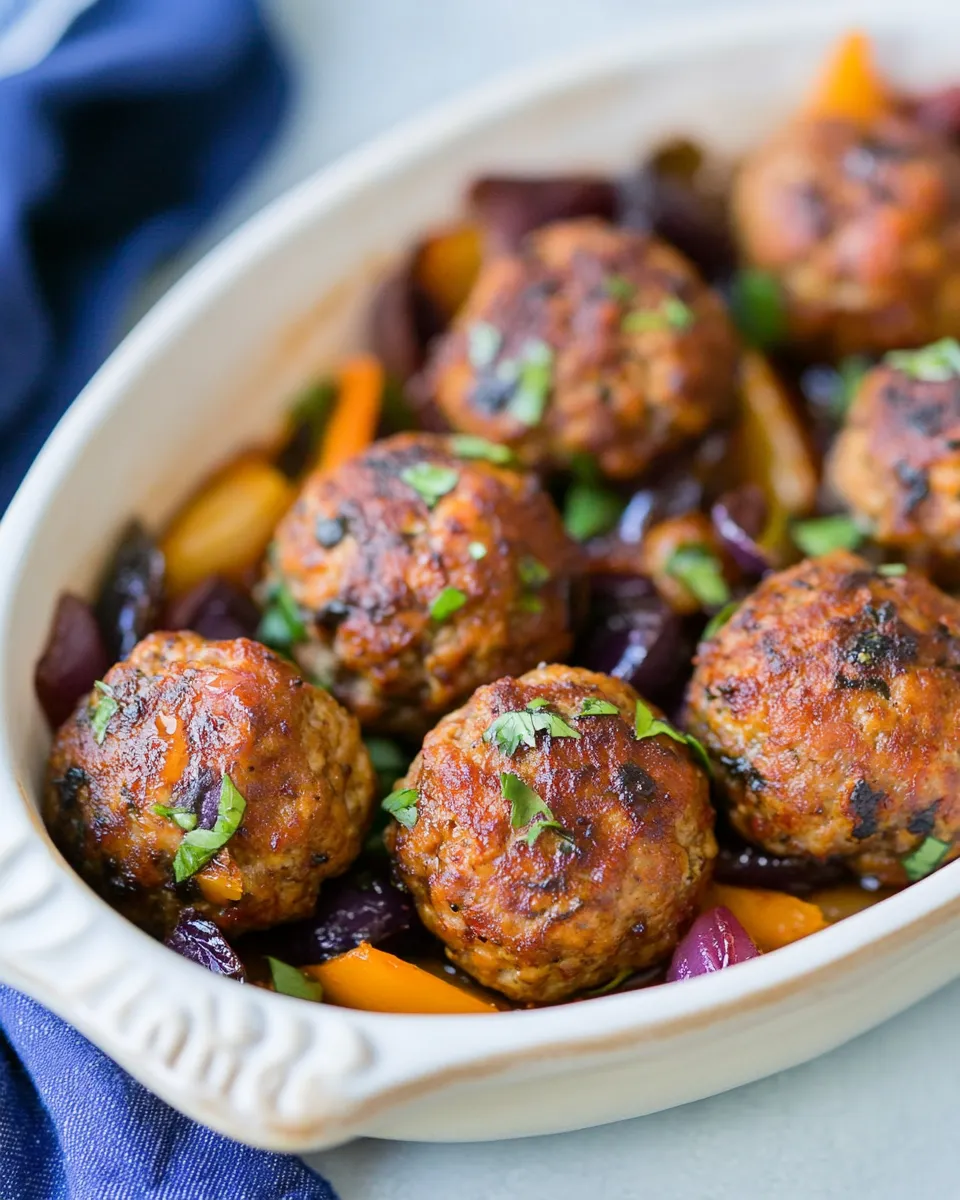 Delicious Mediterranean Baked Turkey Meatballs shot