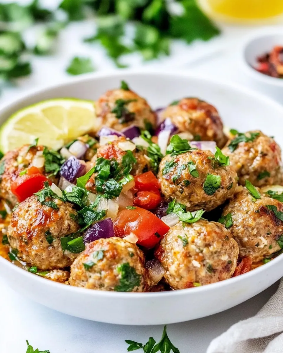 Easy Mediterranean Chicken Meatballs recipe photo