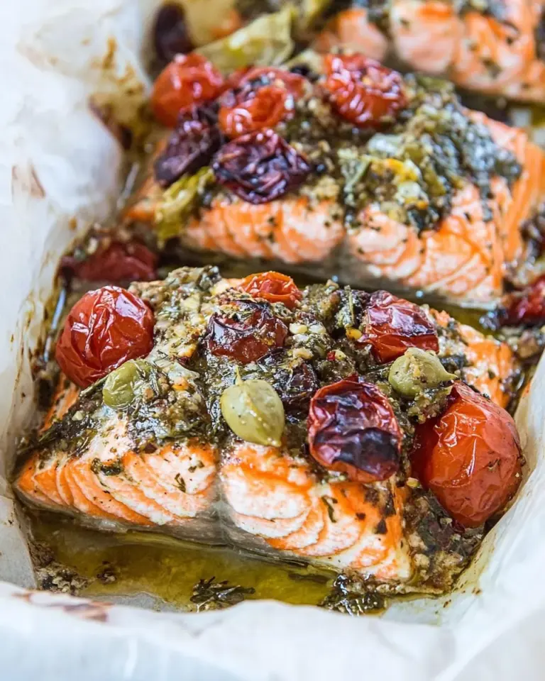 Easy Mediterranean Salmon in Parchment Paper photo