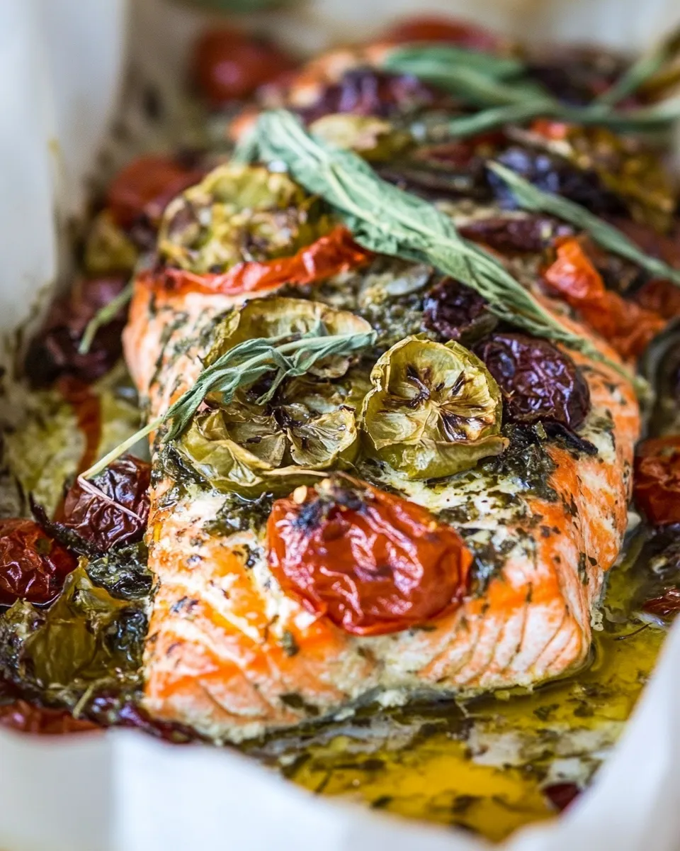 Delicious Mediterranean Salmon in Parchment Paper image