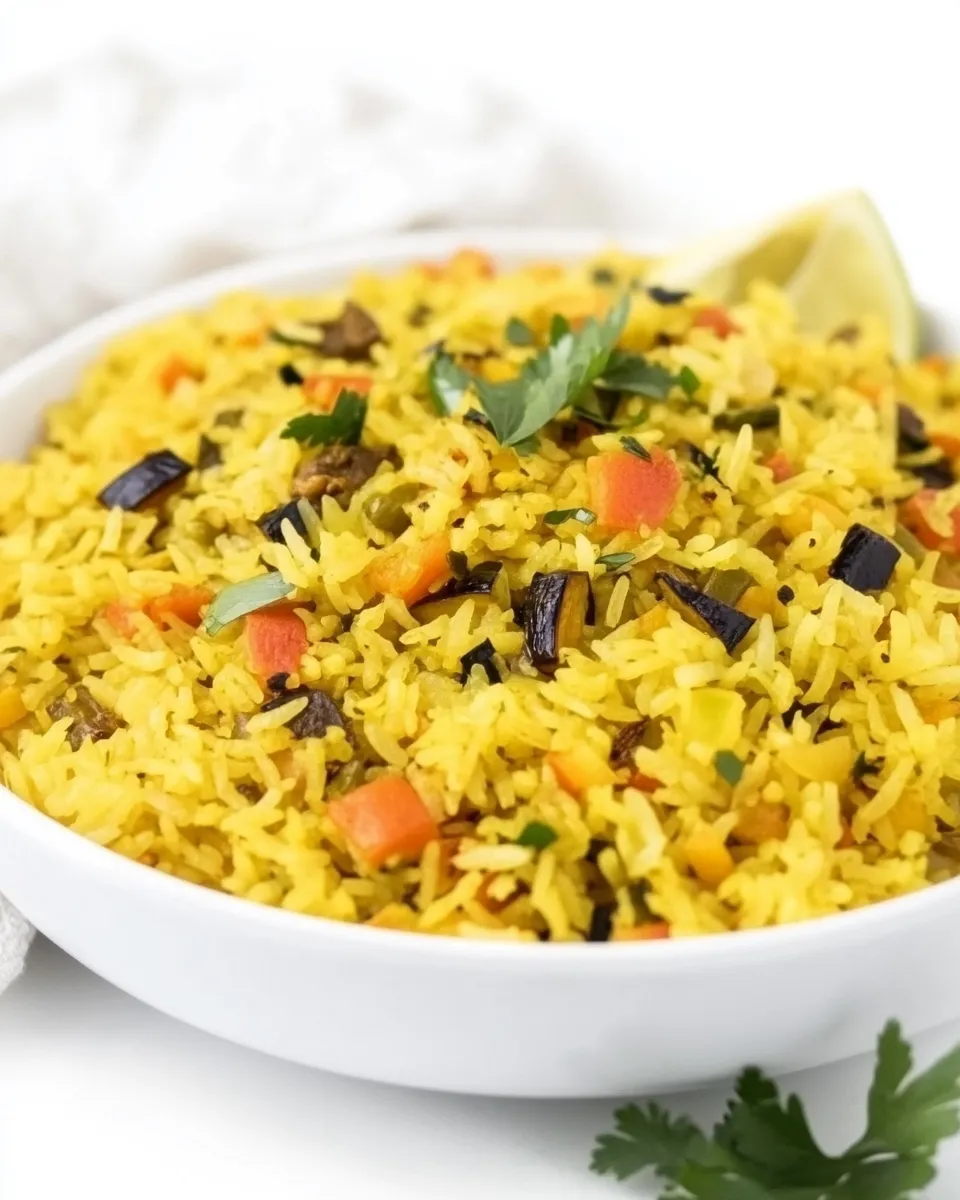 Healthy Middle Eastern Roasted Vegetable Rice recipe photo