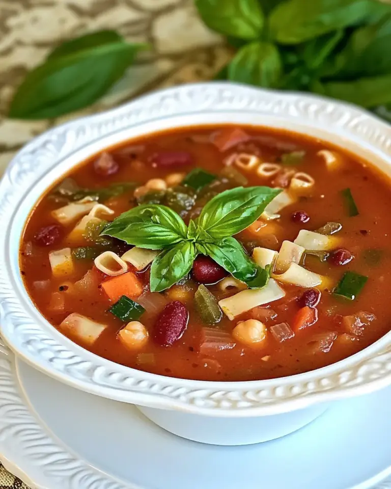 Homemade Minestrone Soup with Chickpea Pasta photo
