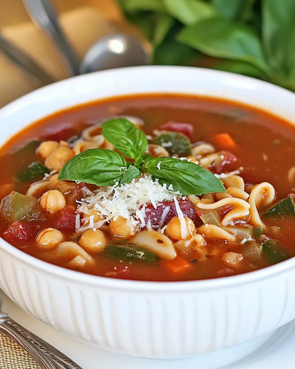 Classic Minestrone Soup with Chickpea Pasta image