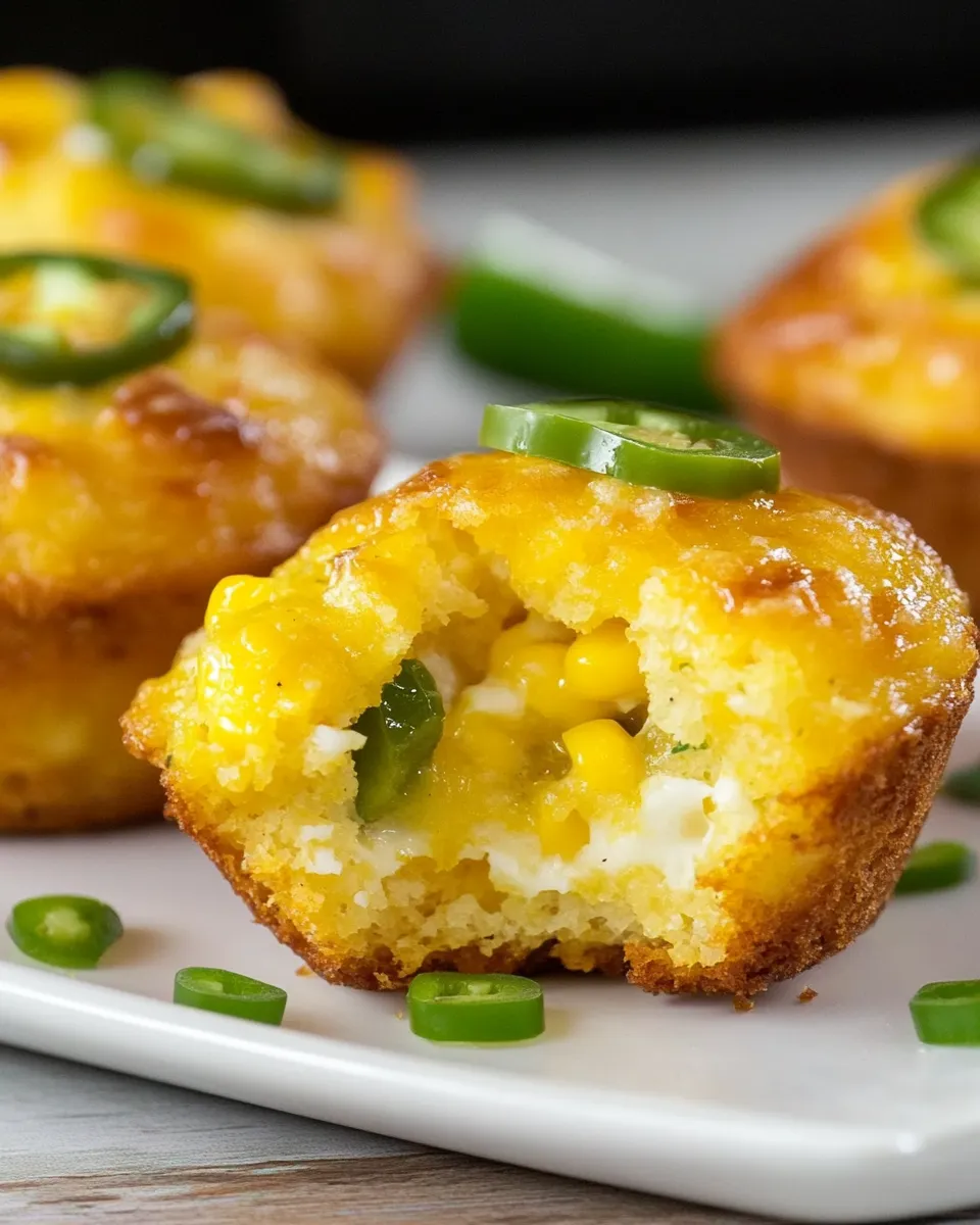 Savory Mini Jalapeno Popper Corn Muffins dish photo