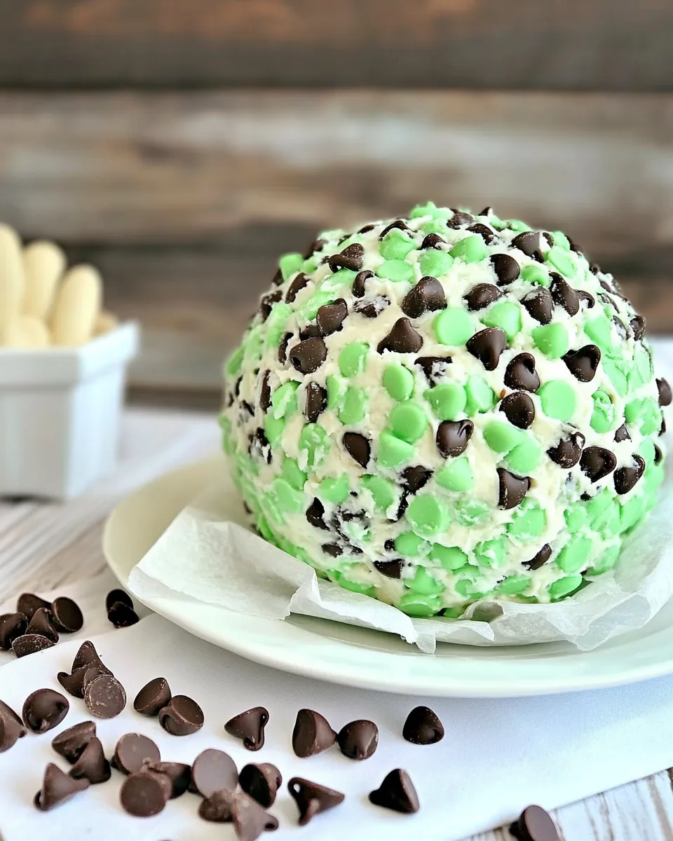 Delicious Mint Chocolate Chip Cheese Ball image