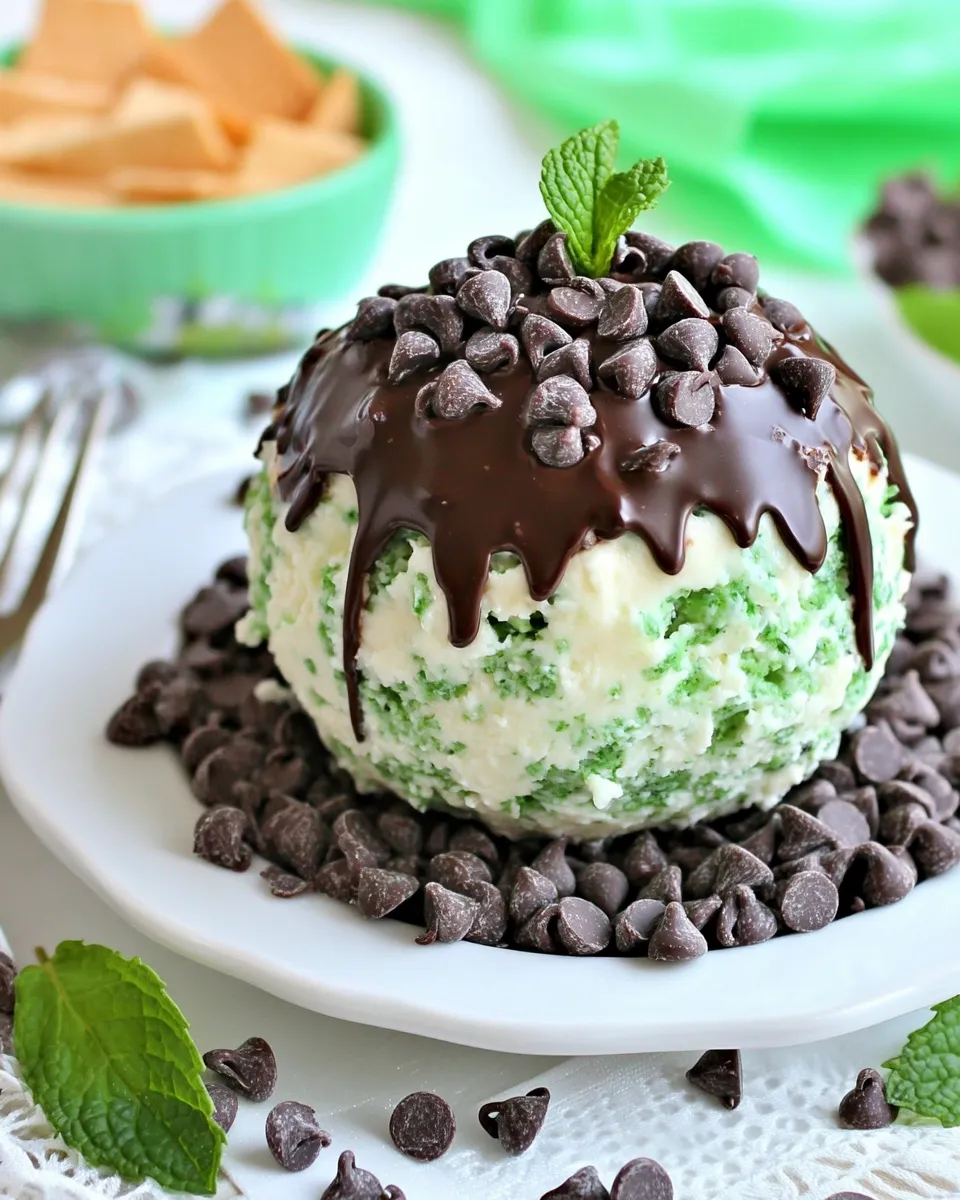 Easy Mint Chocolate Chip Cheese Ball recipe photo