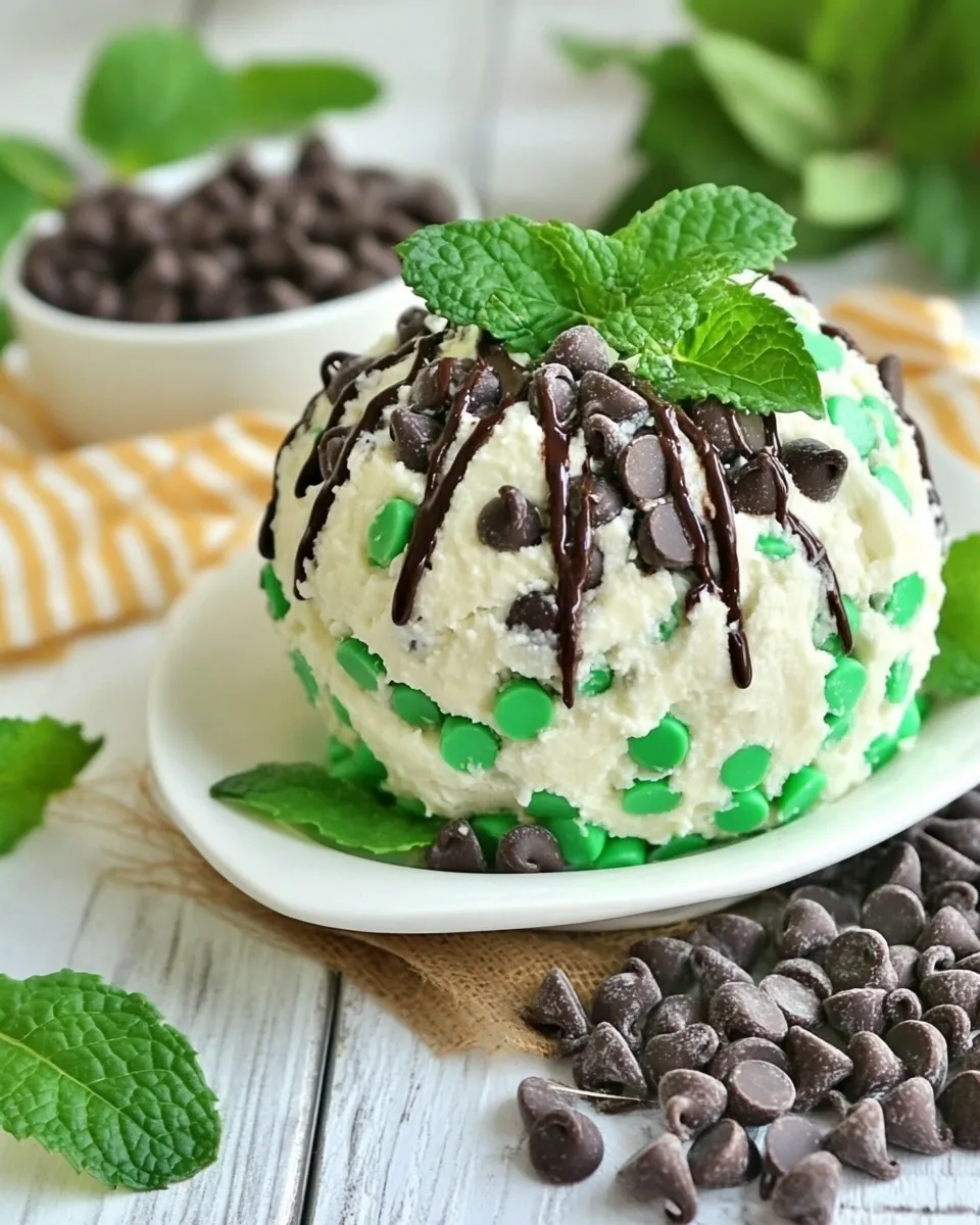 Classic Mint Chocolate Chip Cheese Ball dish photo