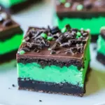 Homemade Mint and Chocolate Fudge Oreo Bars photo