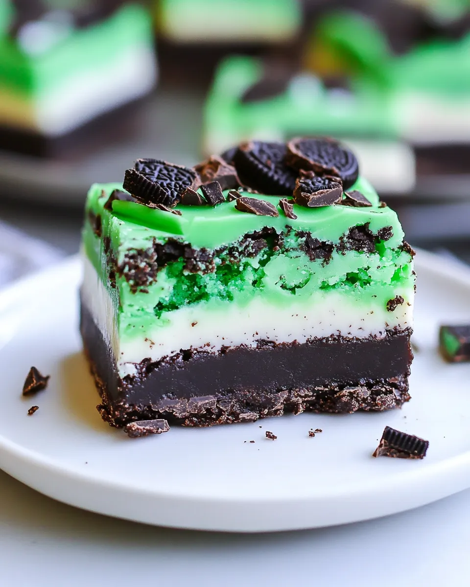 Classic Mint and Chocolate Fudge Oreo Bars image