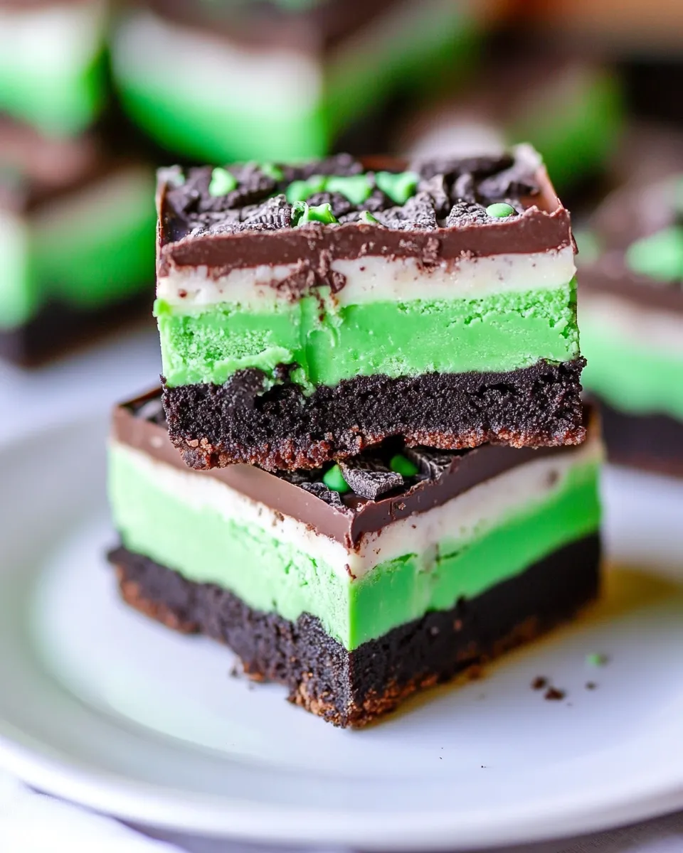 Easy Mint and Chocolate Fudge Oreo Bars recipe photo
