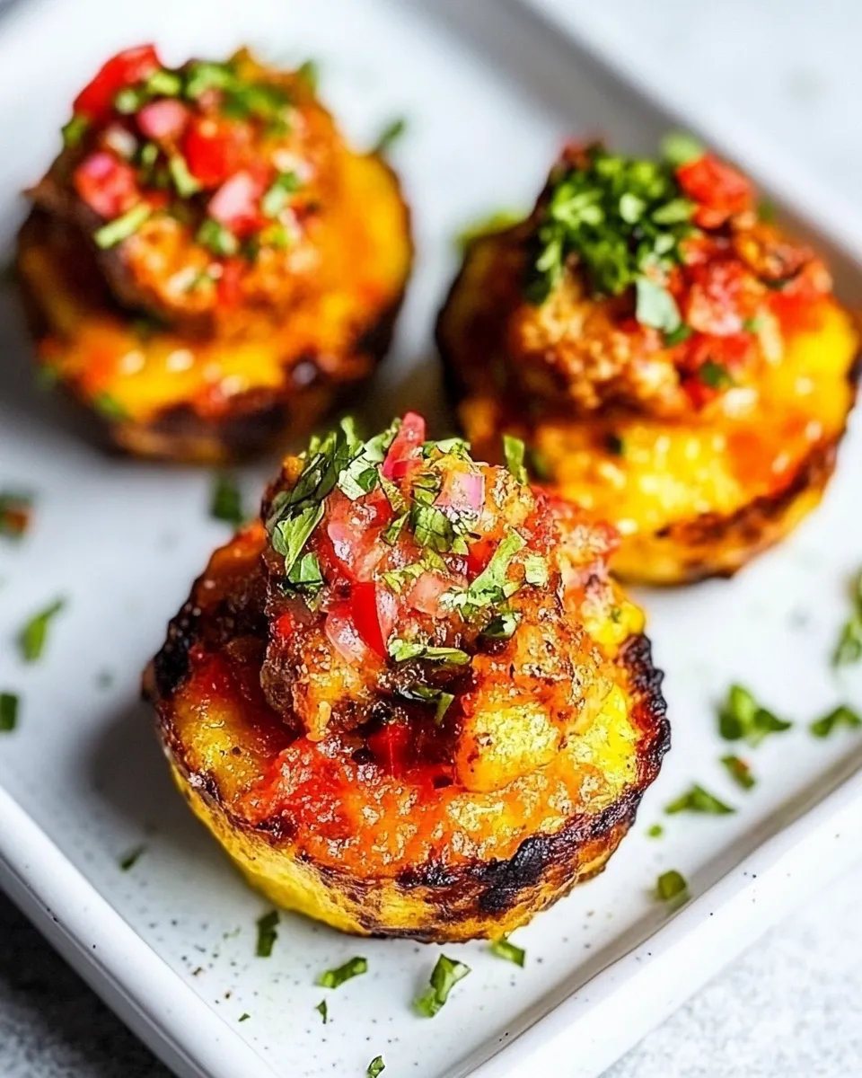 Homemade Mofonguitos Maduros (Ripe Plantain Cups w. Spicy Chicken) photo
