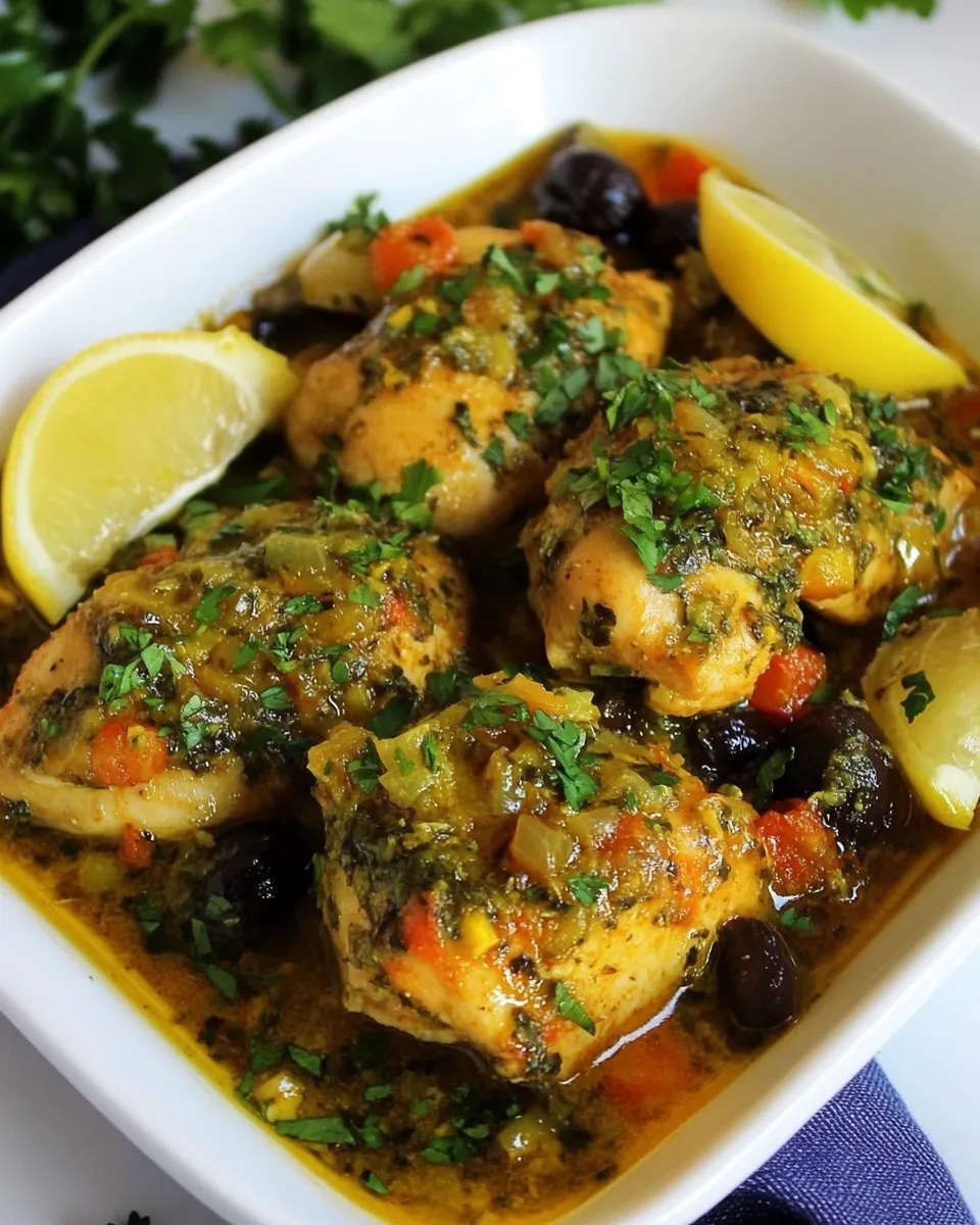 Delicious Moroccan Chicken (Djej Makalli) shot