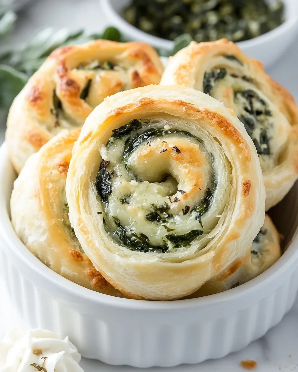 Homemade Muenster and Spinach Pinwheels photo