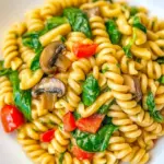 Homemade Mushroom Spinach Pasta photo
