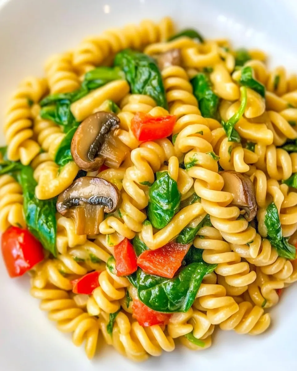 Homemade Mushroom Spinach Pasta photo