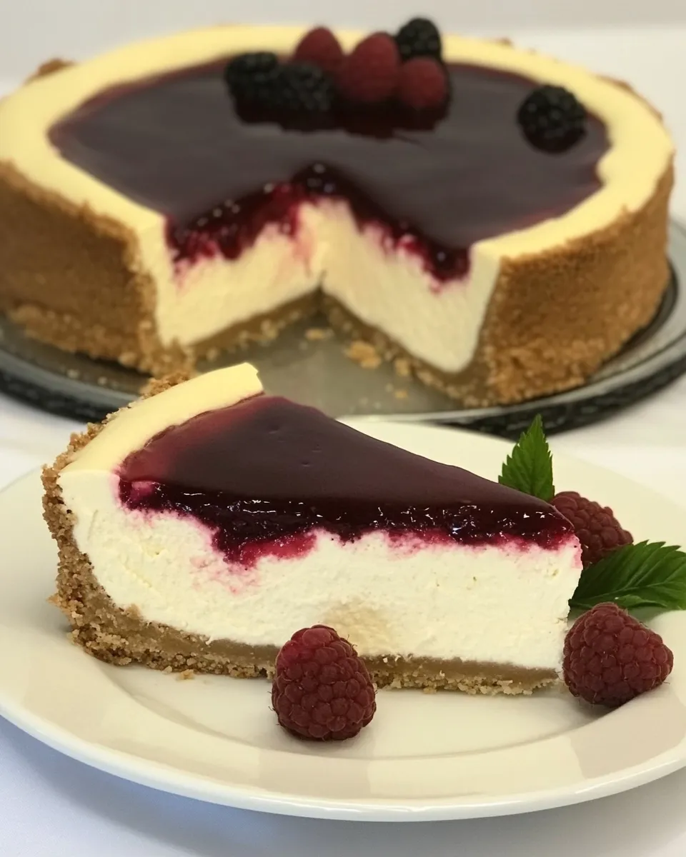 Homemade New York Style Raspberry Cheesecake photo