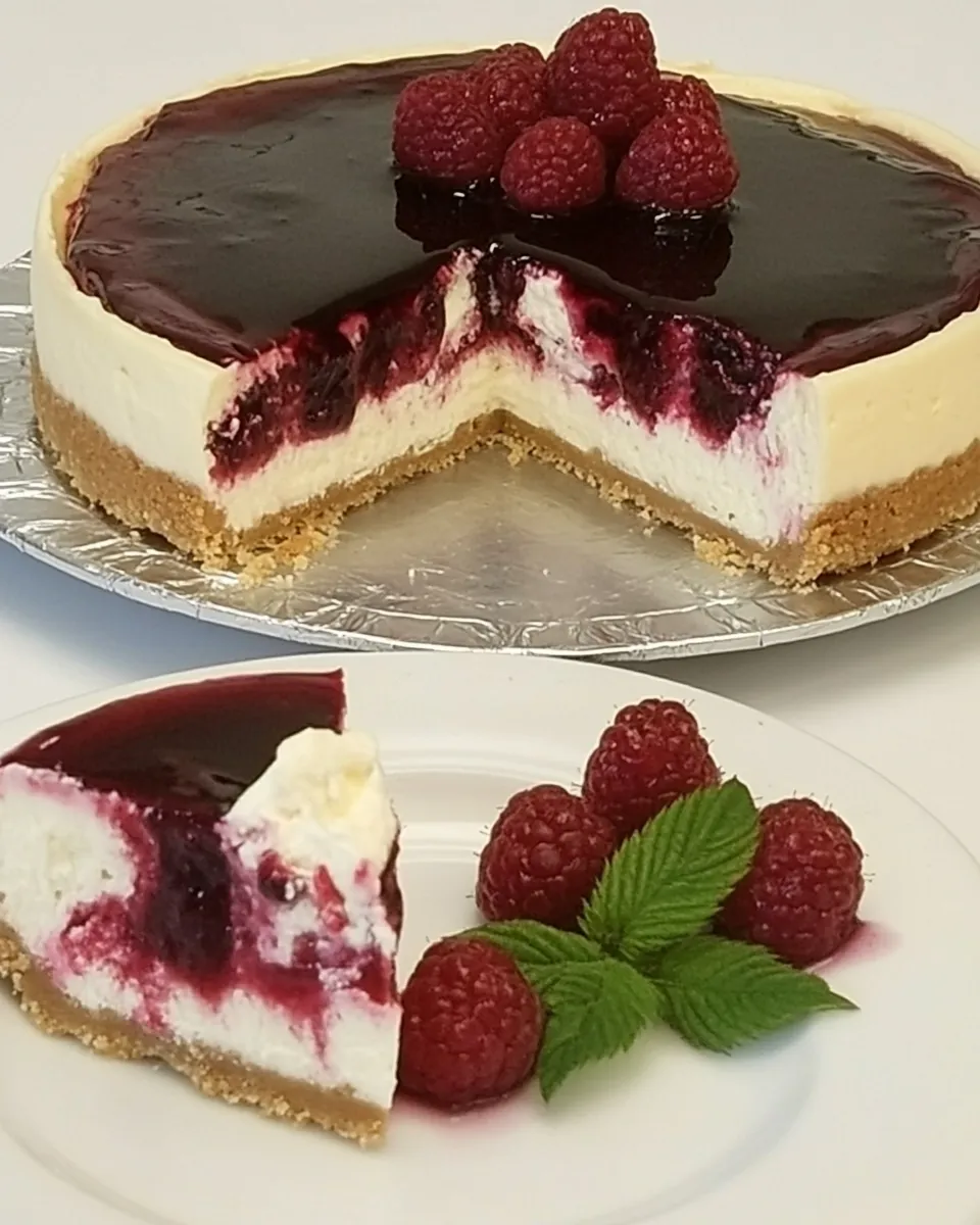 Easy New York Style Raspberry Cheesecake recipe photo