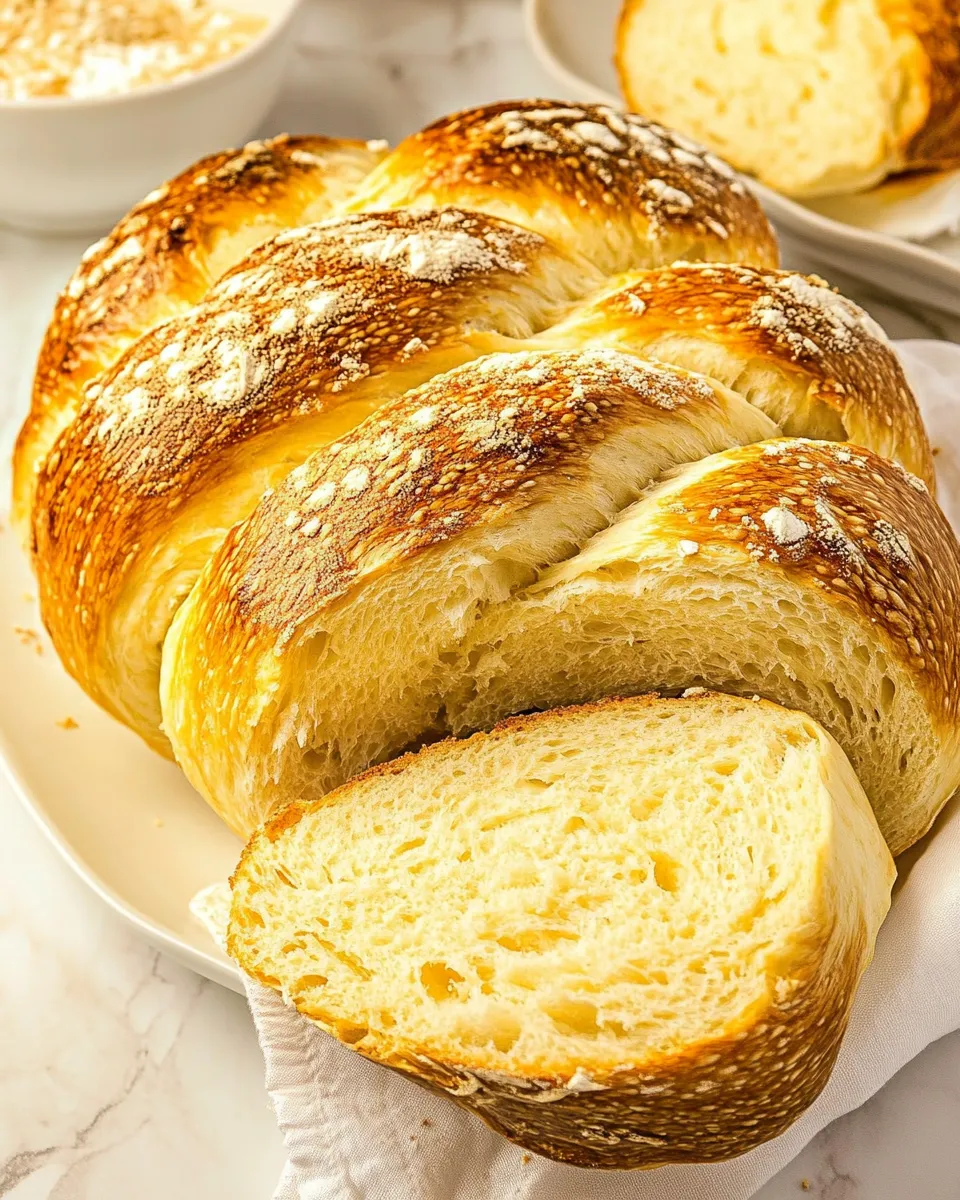 Easy No-Knead Challah Bread recipe photo