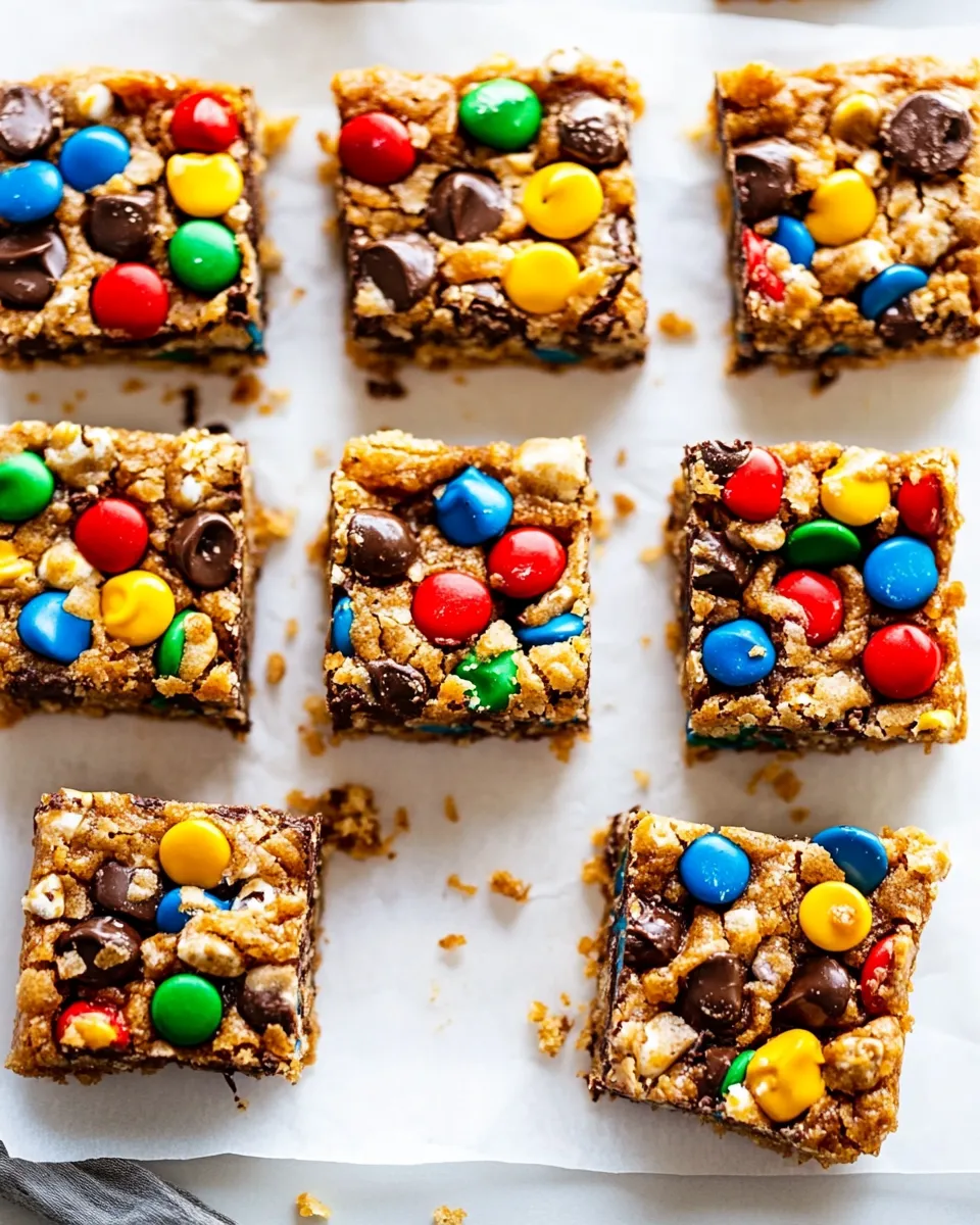 Quick No Bake Monster Cookie Bars recipe photo