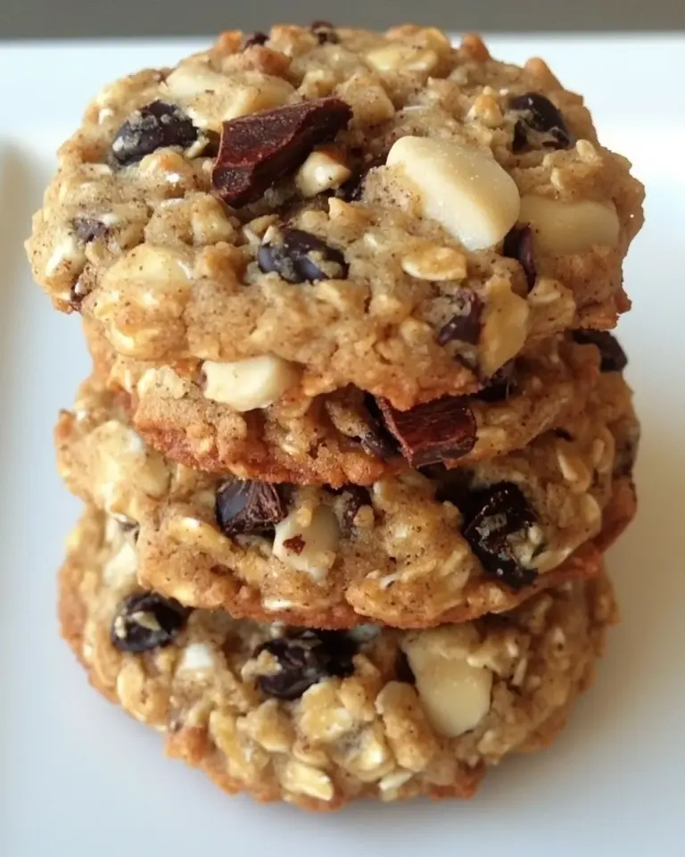 Homemade Oatmeal Cookies with Cinnamon Roasted Almonds, Cocoa Nibs, and Dark Chocolate photo