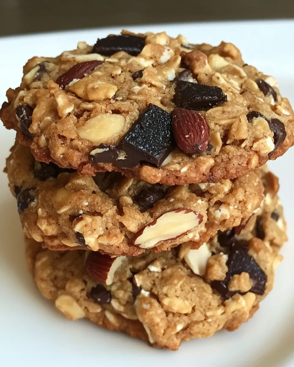 Delicious Oatmeal Cookies with Cinnamon Roasted Almonds, Cocoa Nibs, and Dark Chocolate image