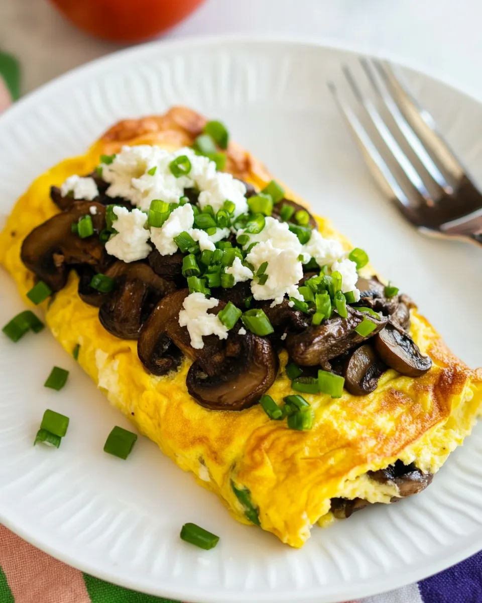 Easy Omelet with Mushrooms and Goat Cheese recipe photo