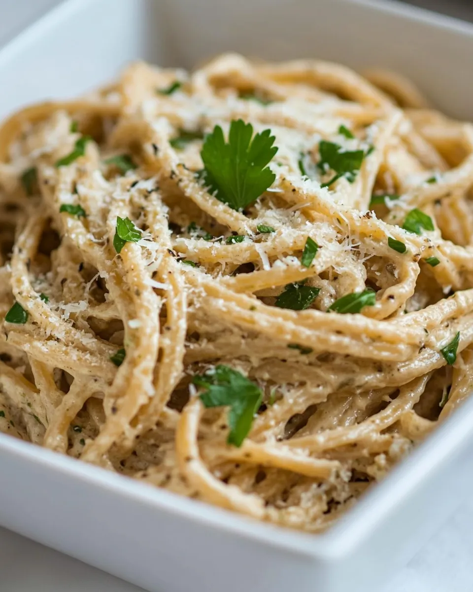 Homemade One-Pot Garlic Parmesan Pasta shot