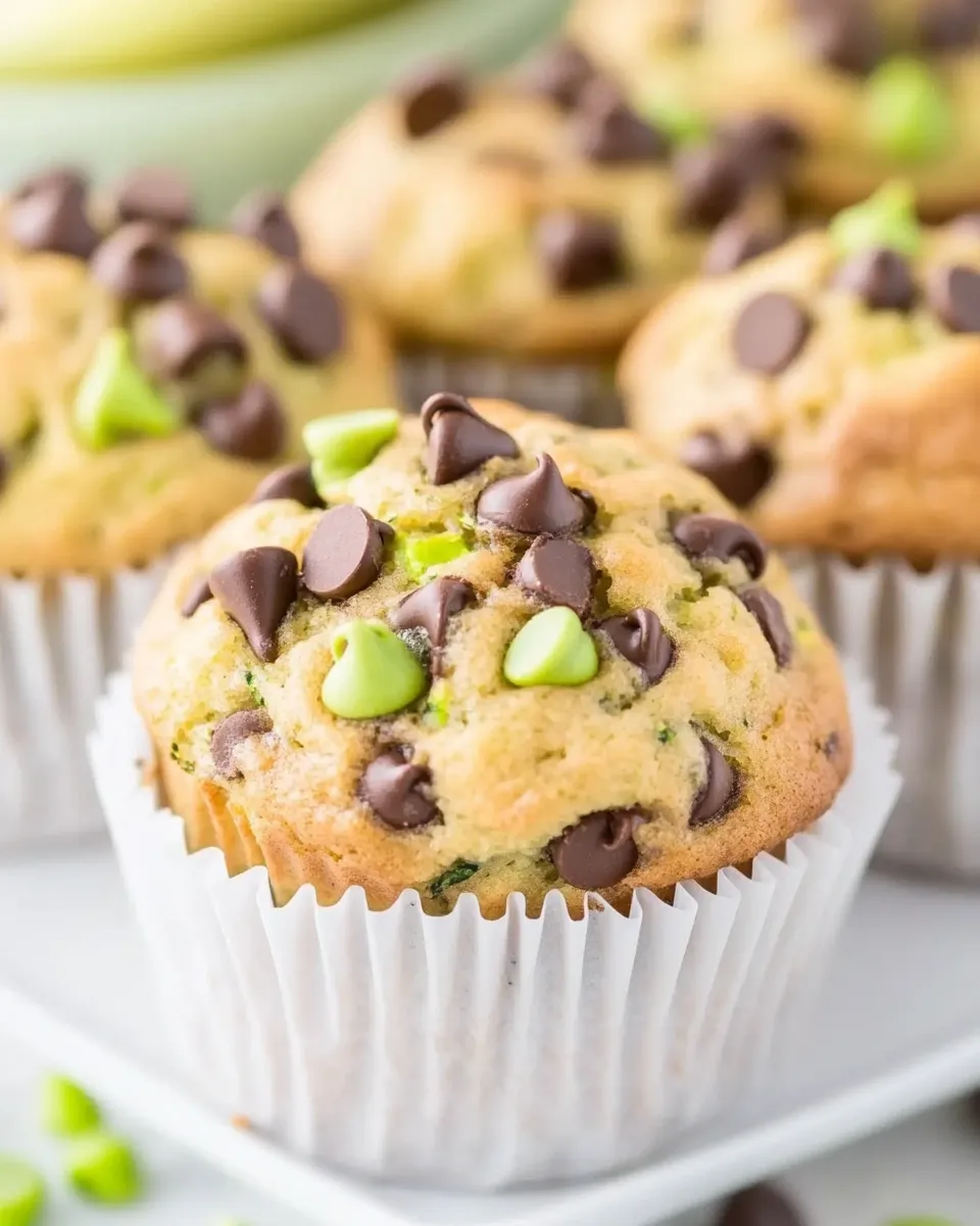 Healthy One Bowl Zucchini Chocolate Chip Muffins recipe photo