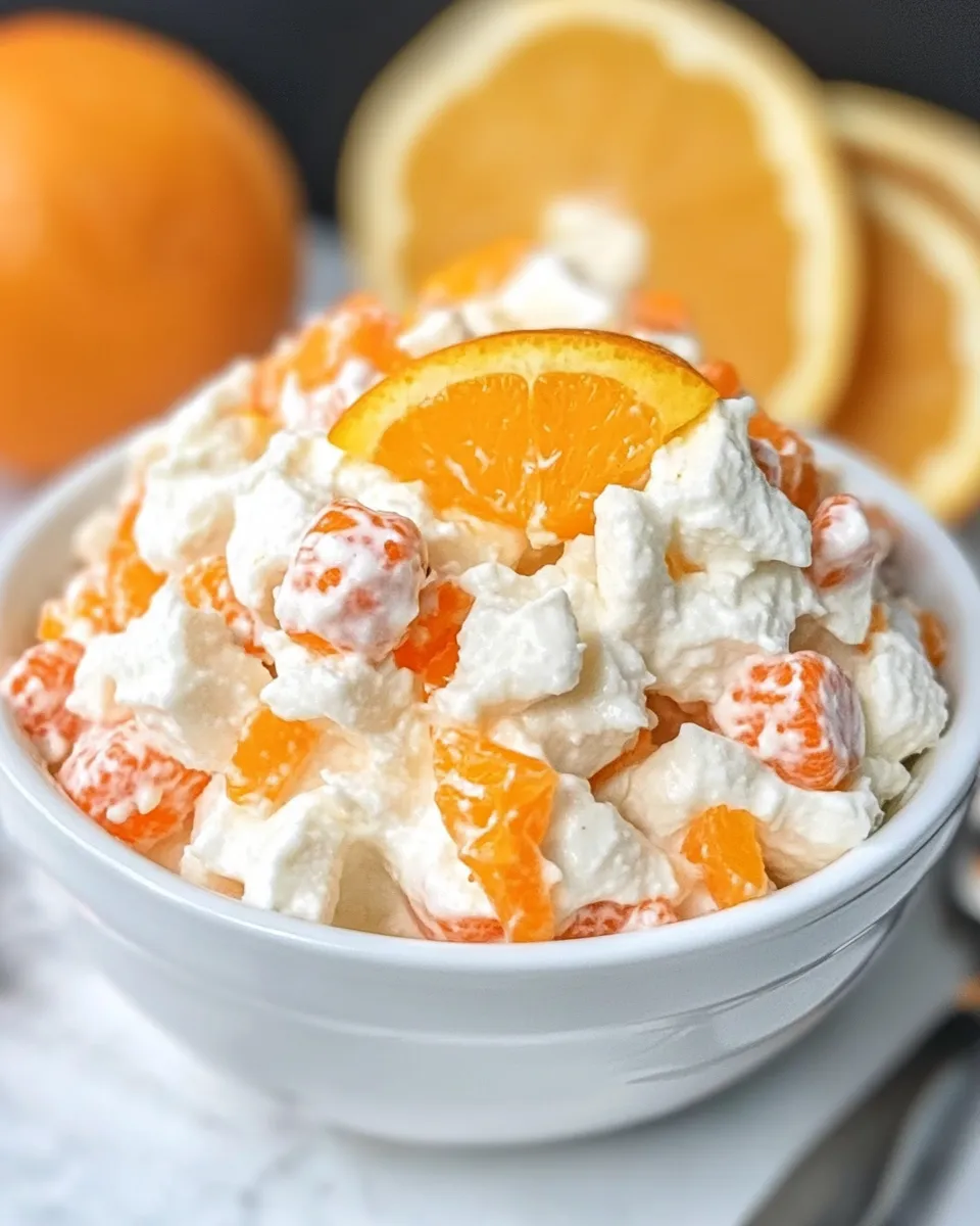Easy Orange Fluff Salad Recipe shot