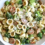 Homemade Orecchiette Pasta with Chicken Sausage and Broccoli photo