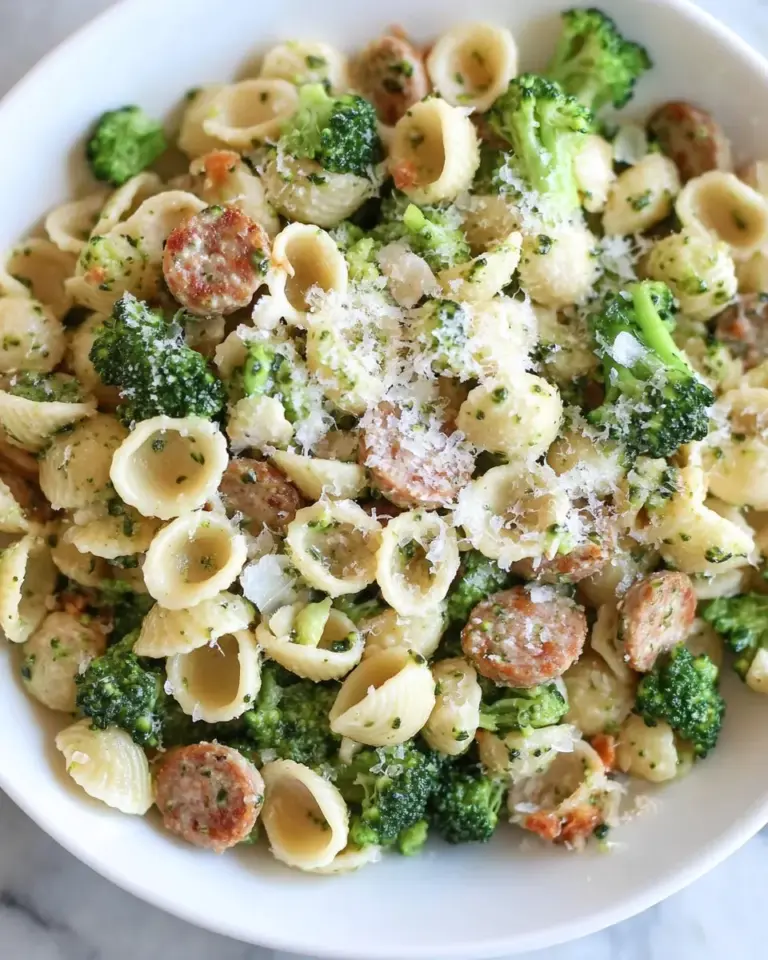 Homemade Orecchiette Pasta with Chicken Sausage and Broccoli photo