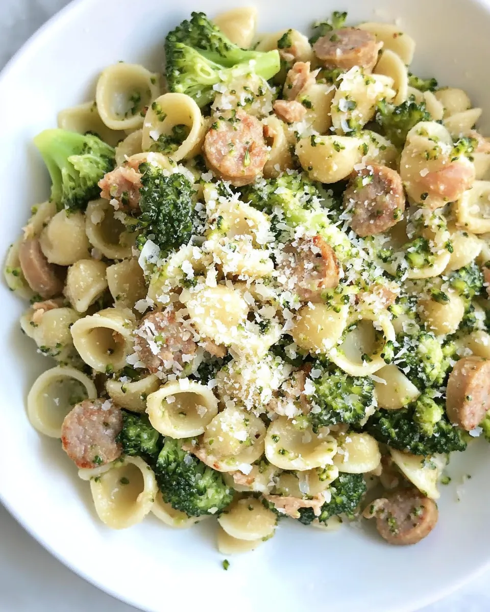 Quick Orecchiette Pasta with Chicken Sausage and Broccoli recipe photo