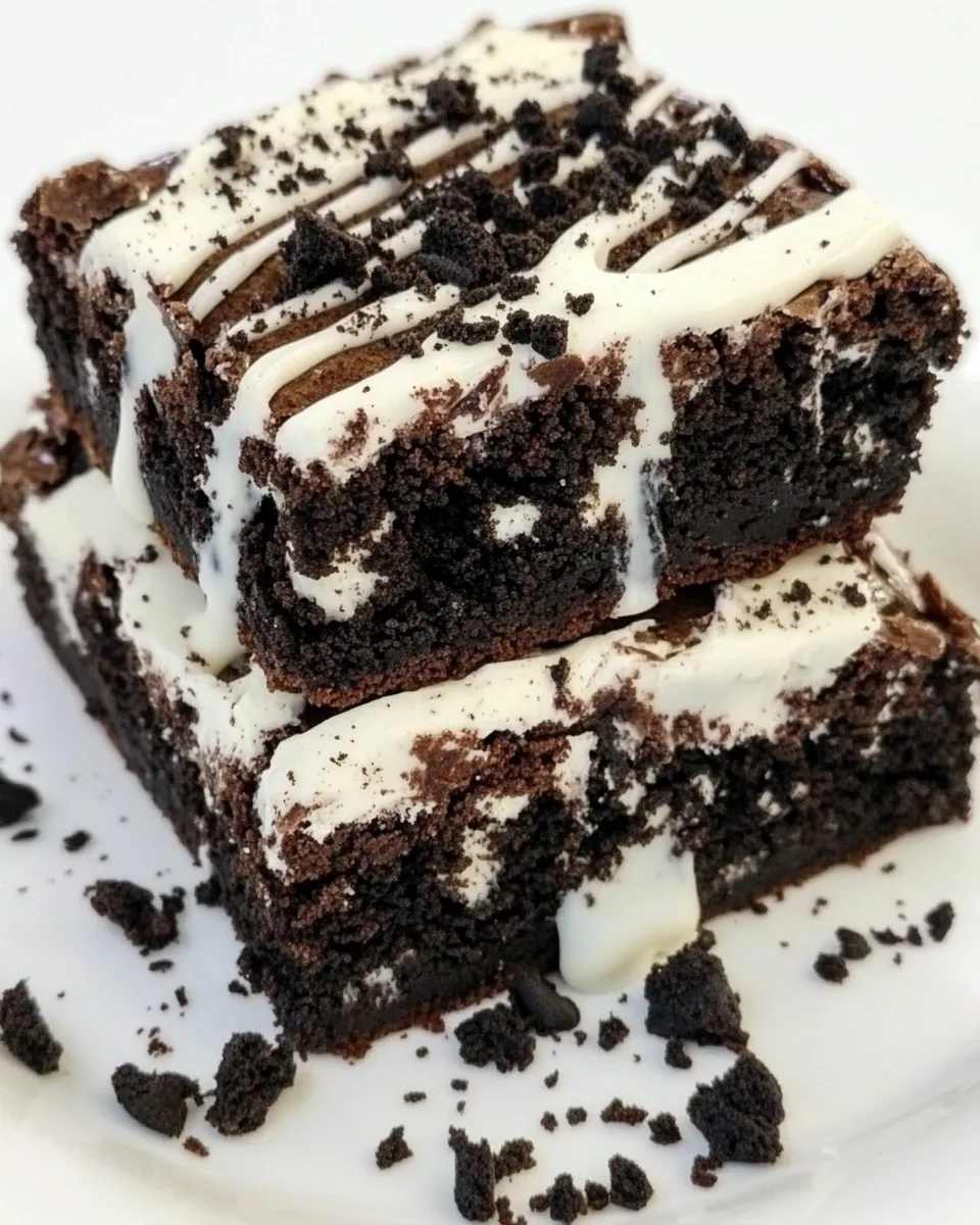 Homemade Oreo Brownies with White Chocolate photo