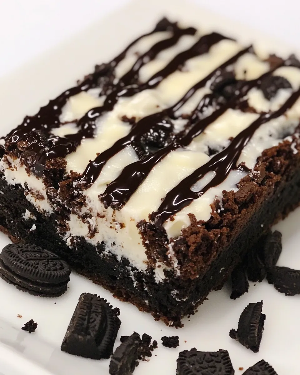 Delicious Oreo Brownies with White Chocolate shot