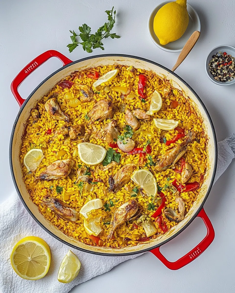 Homemade Paella Valenciana photo