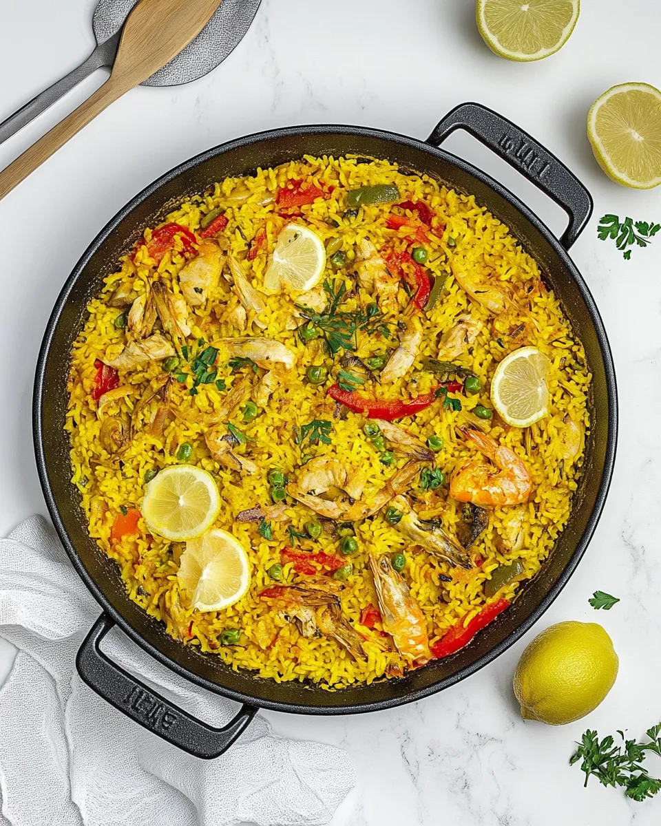 Easy Paella Valenciana recipe photo