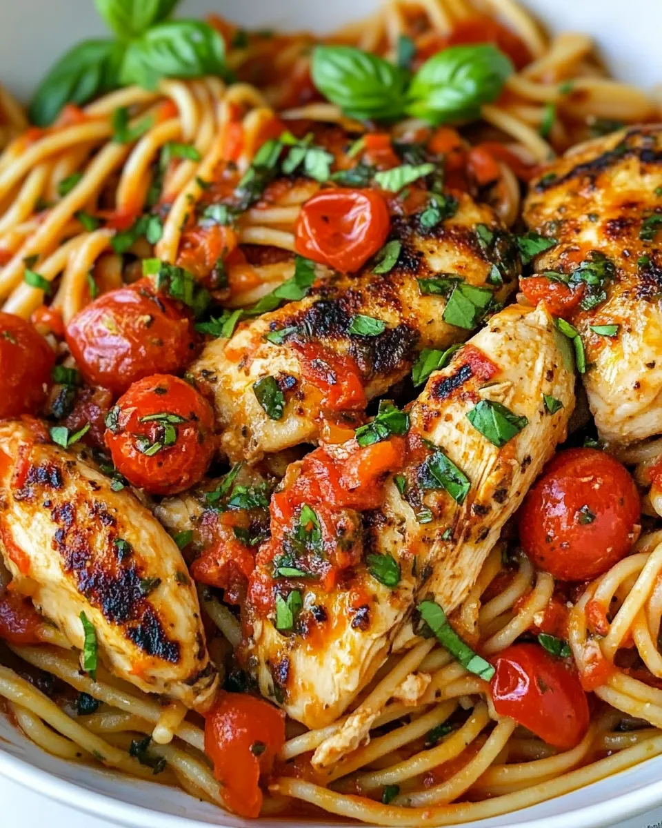 Delicious Pasta Puttanesca with Chicken shot