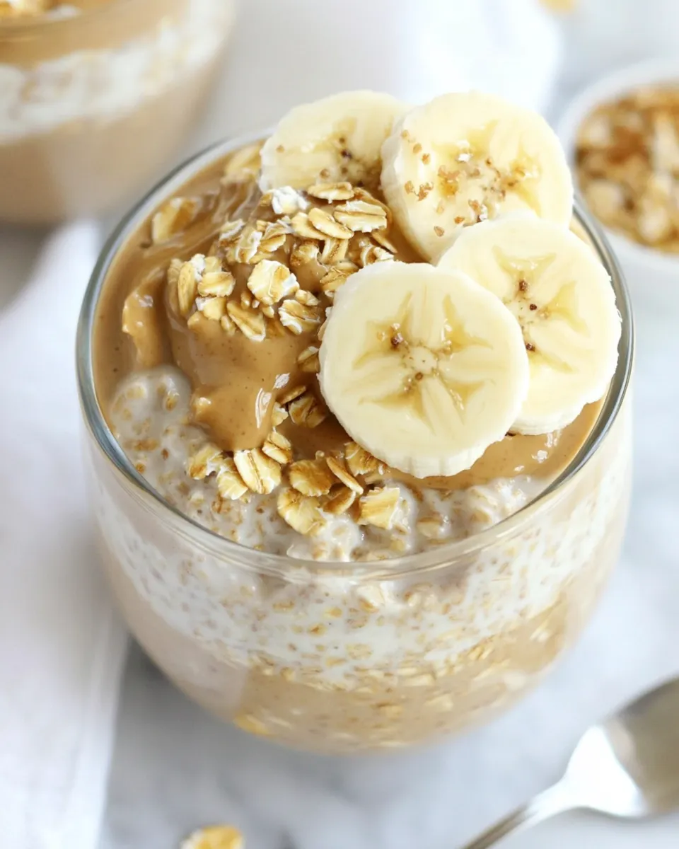 Delicious Peanut Butter Banana Overnight Oats image