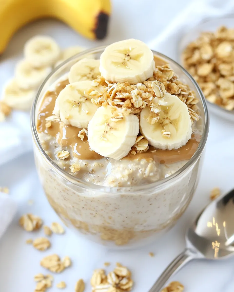 Healthy Peanut Butter Banana Overnight Oats recipe photo