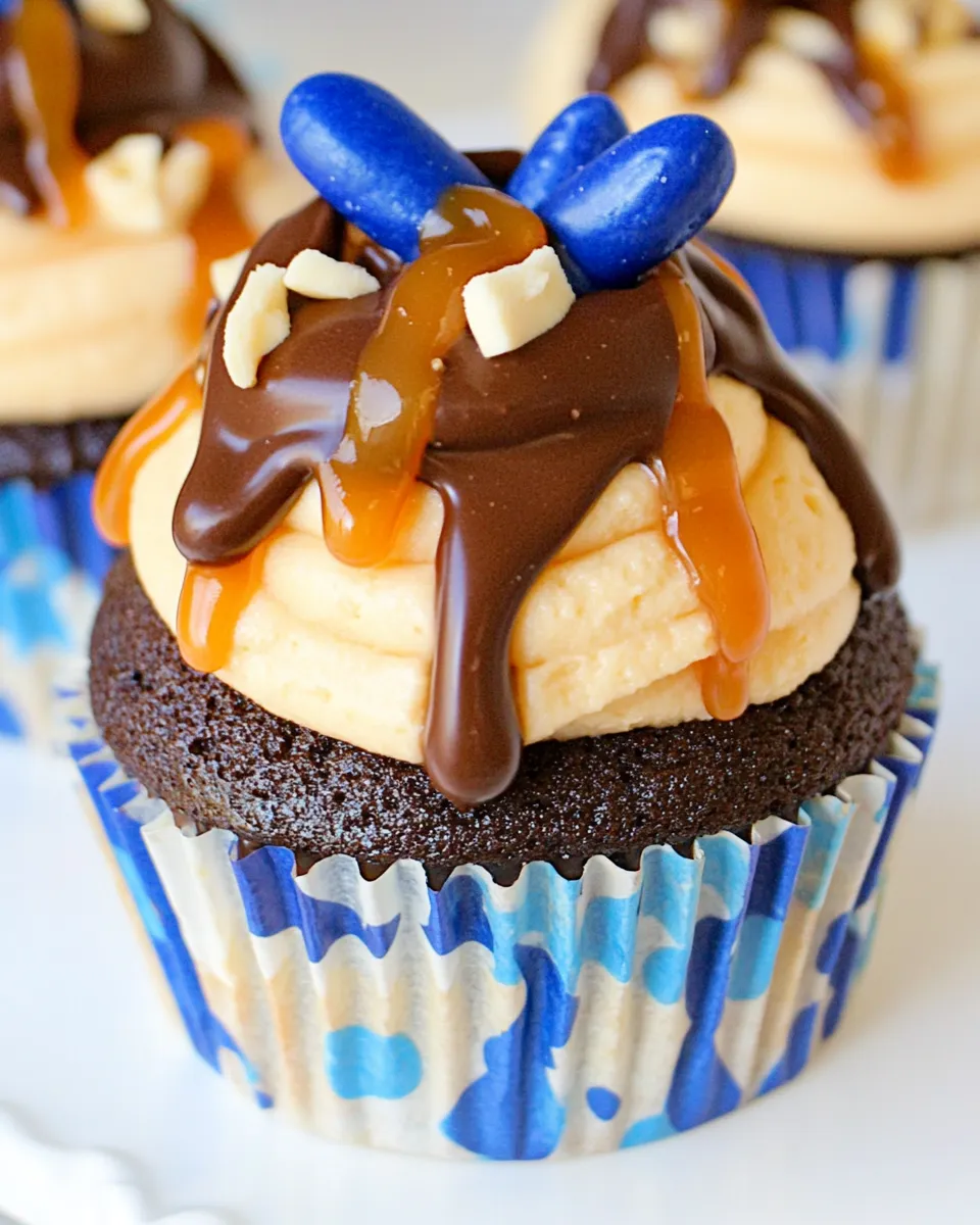 Homemade Peanut Butter Caramel Chocolate Cupcakes photo
