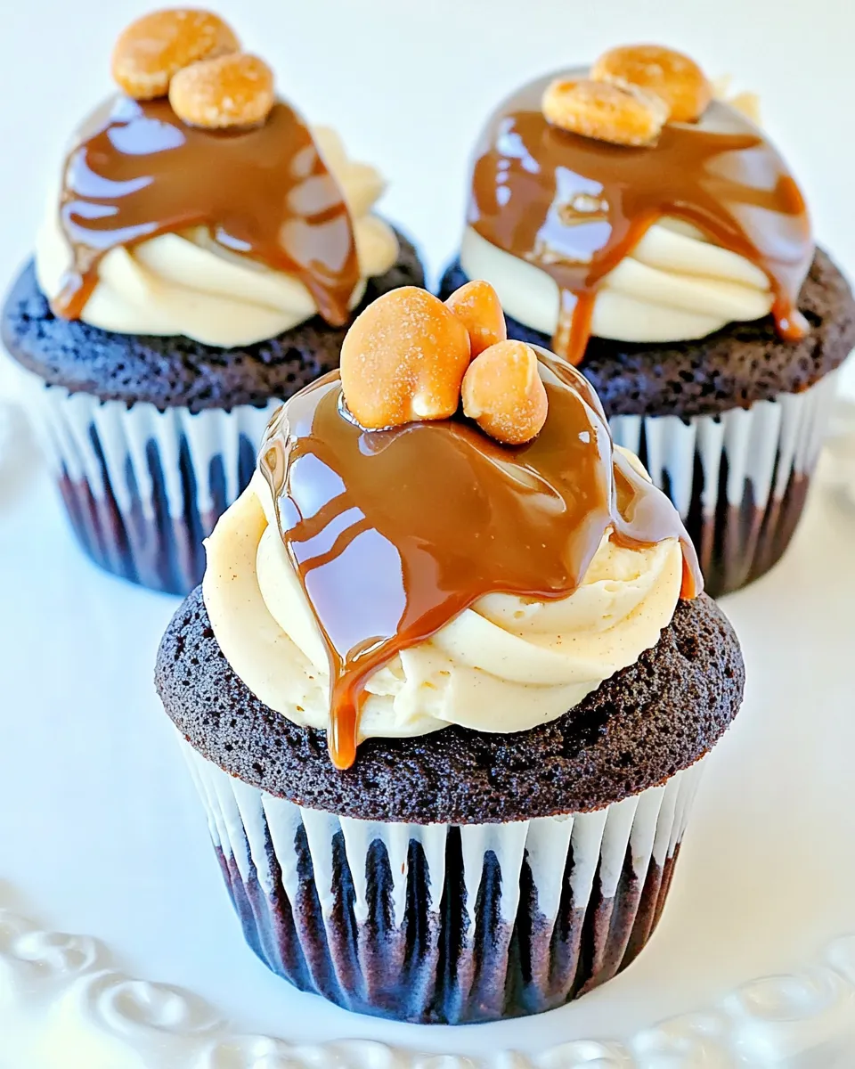 Best Peanut Butter Caramel Chocolate Cupcakes shot