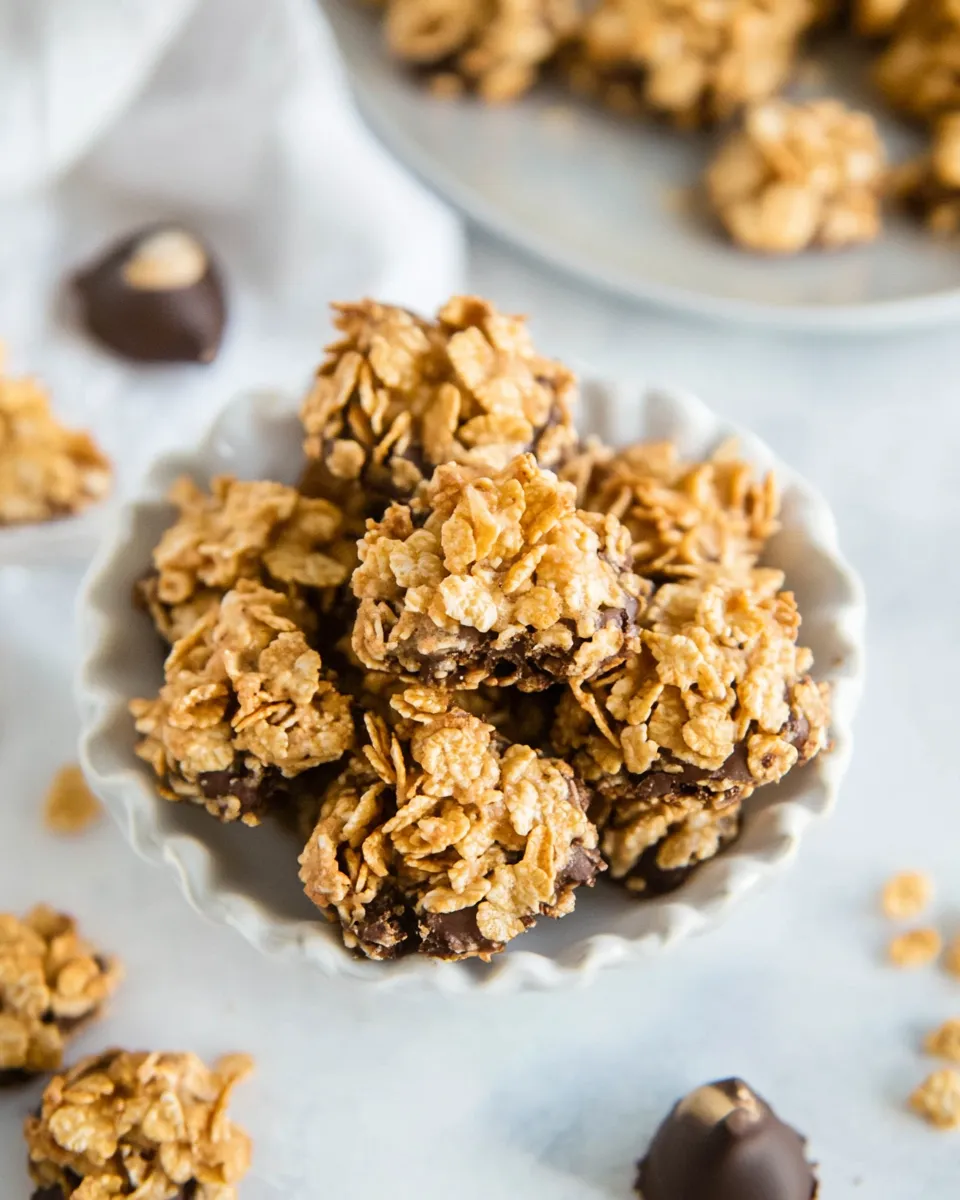 Classic Peanut Butter Cornflake Cookies (No Bake) image