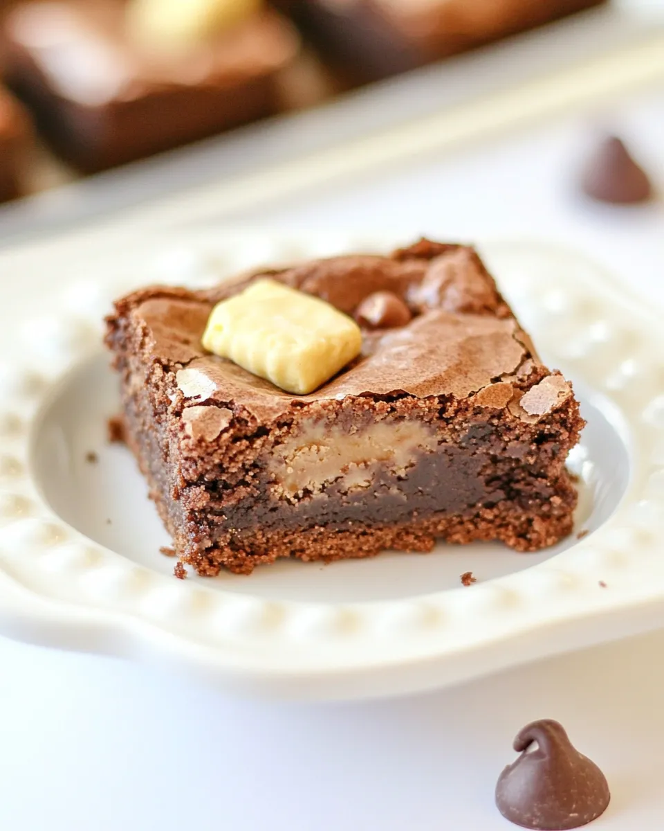 Classic Peanut Butter Cup Chocolate Chip Brownies shot