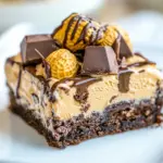 Homemade Peanut Butter Ice Cream Brownies photo