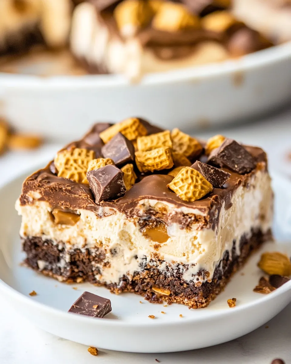 Delicious Peanut Butter Ice Cream Brownies image