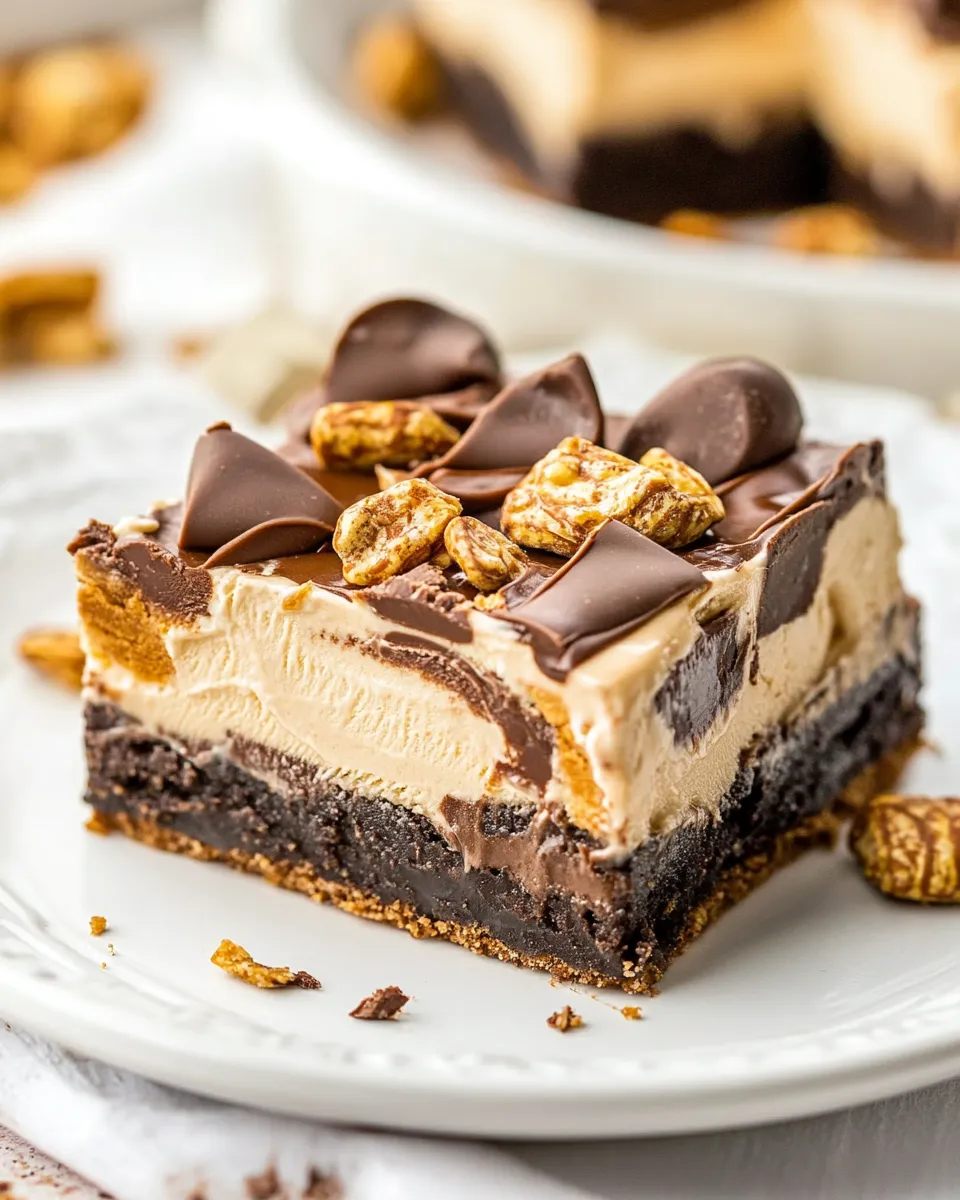Classic Peanut Butter Ice Cream Brownies shot