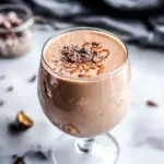 Easy Peanut Butter Low-Carb Keto Smoothie With Almond Milk photo