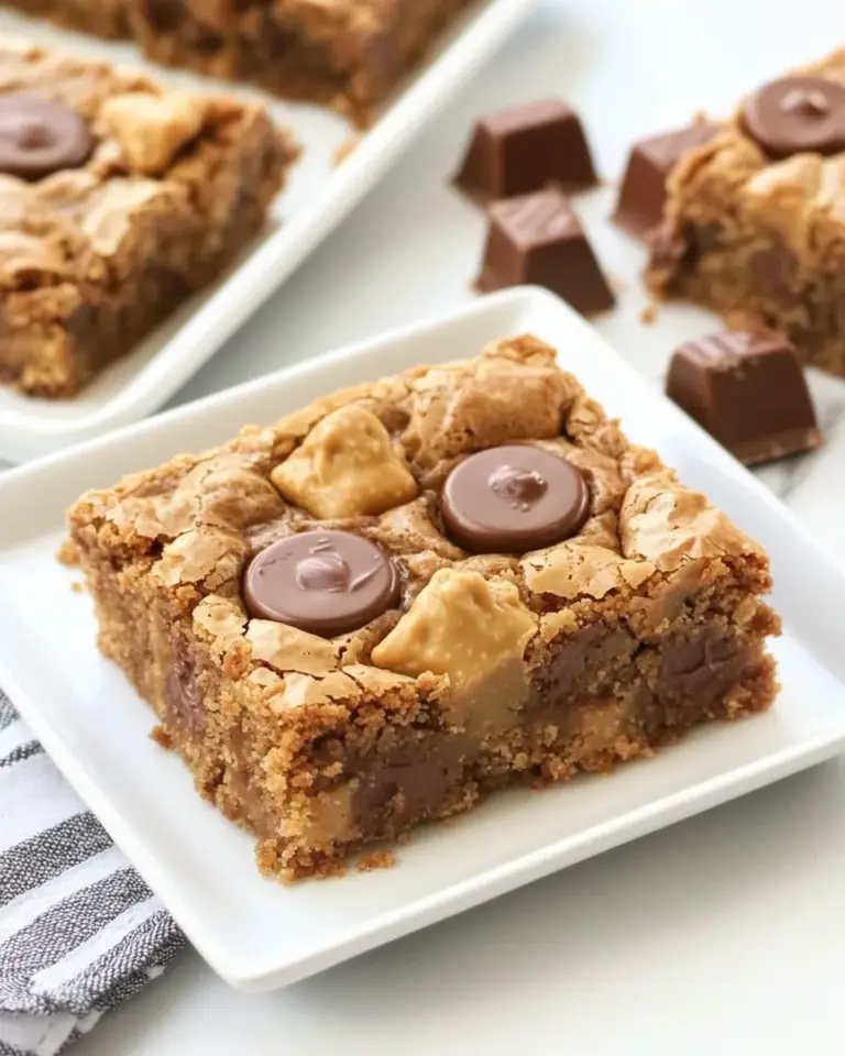 Homemade Peanut Butter Rolo Blondies photo